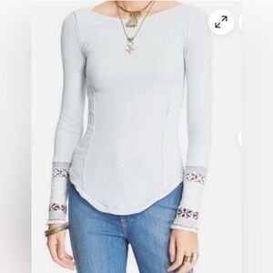 Free People Rosie Cuff Thermal Top